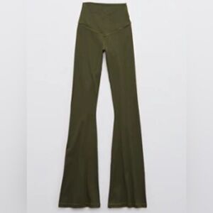 OFFLINE by Aerie Real Me High Waisted Crossover Flare Legging Festive Olive